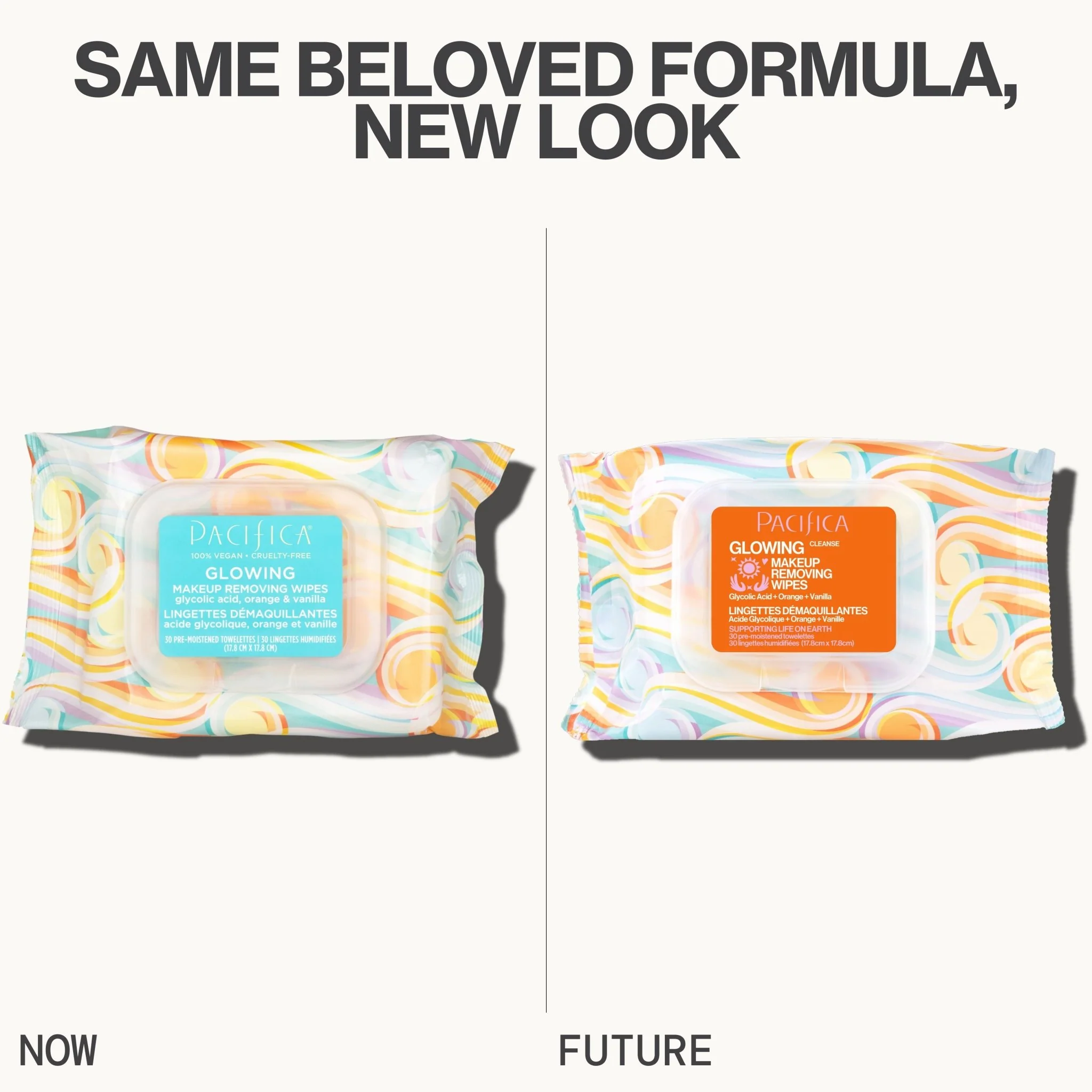 Glowing Glycolic Acid, Orange & Vanilla Makeup Removing Wipes - Image 3