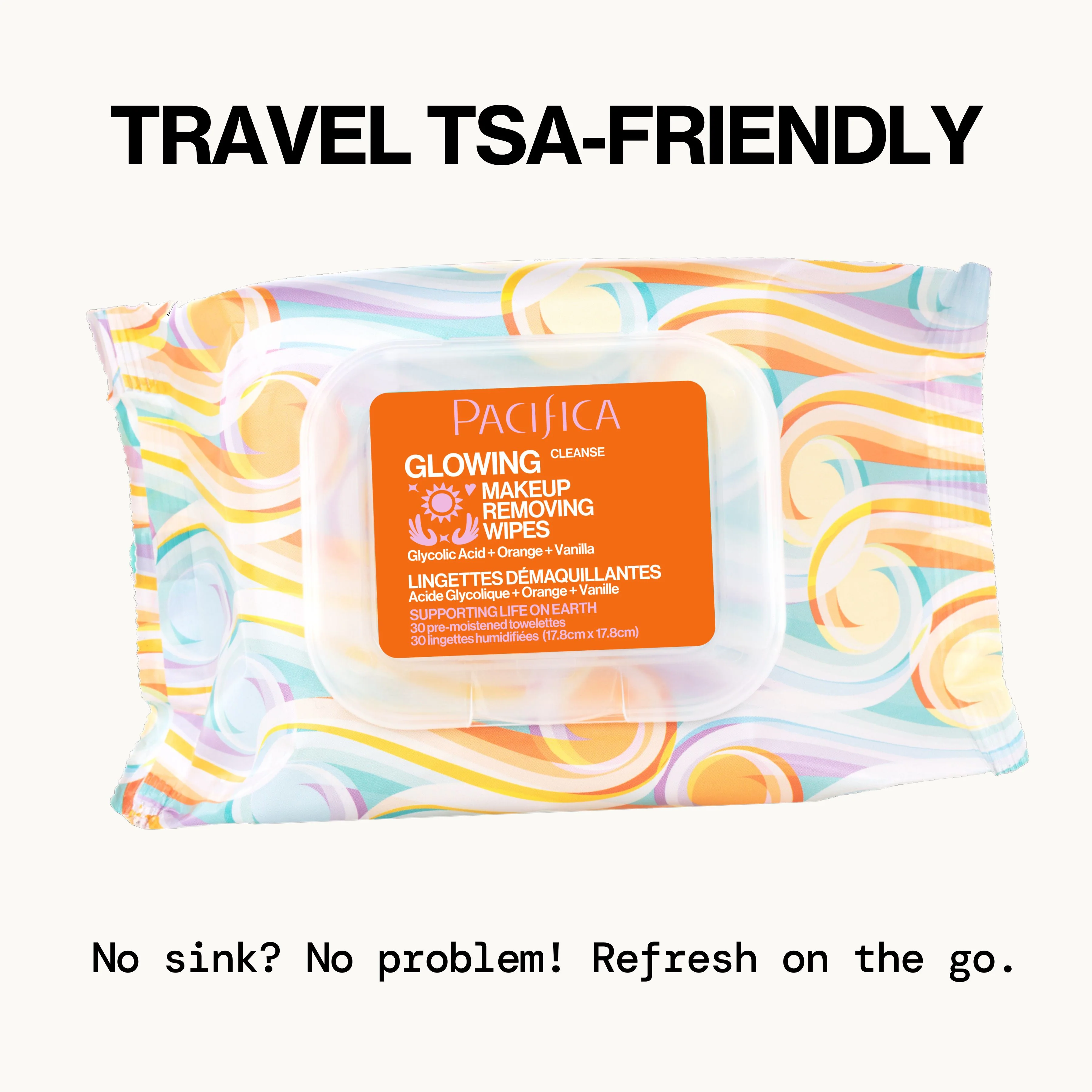 Glowing Glycolic Acid, Orange & Vanilla Makeup Removing Wipes - Image 7